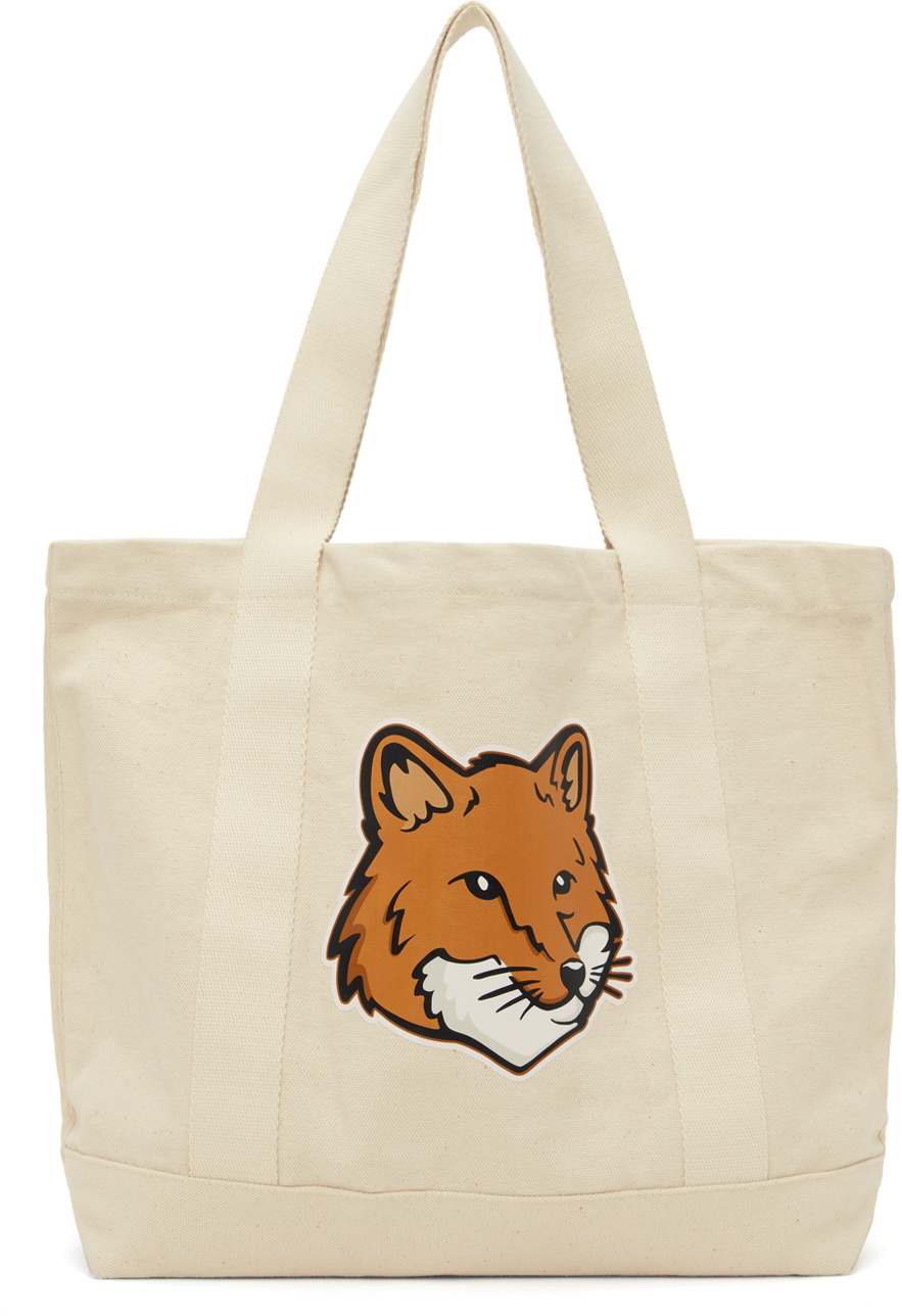 Maison Kitsuné Off-White Fox Head Tote Maison Kitsune