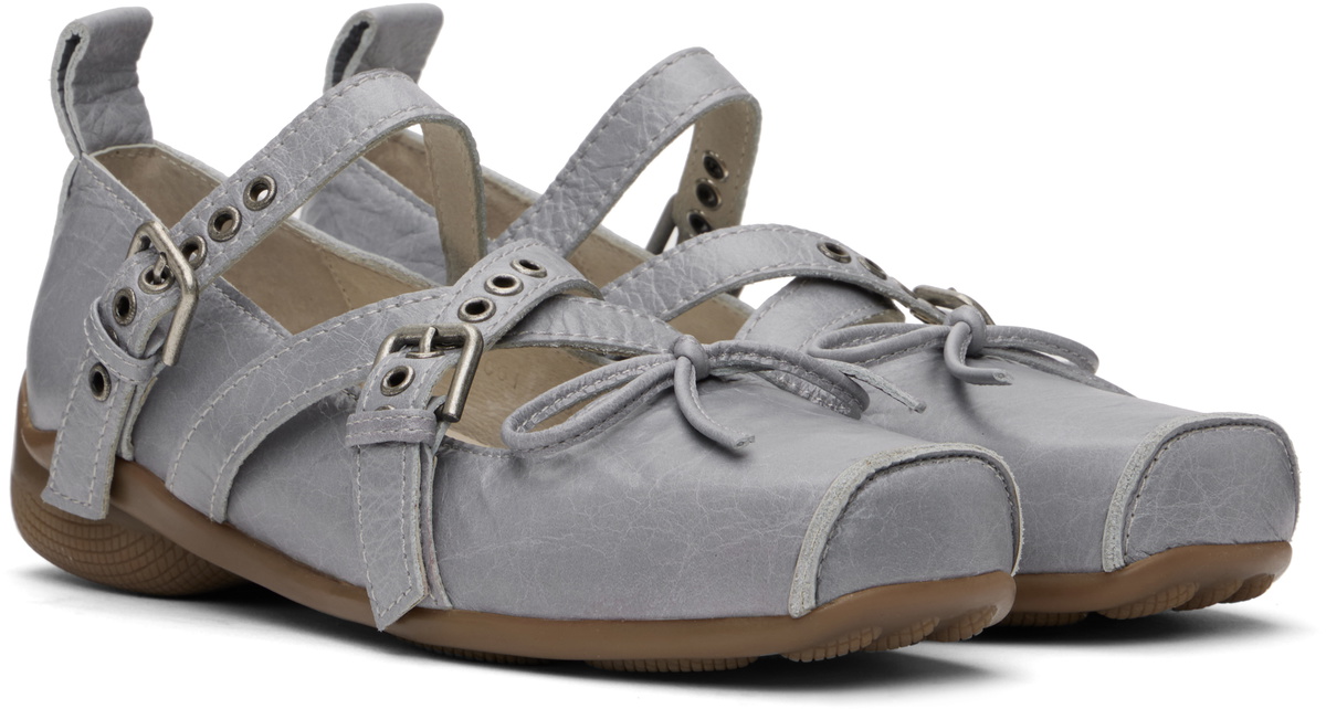 OPEN YY Blue Cross Buckle Ballerina Flats OPEN YY