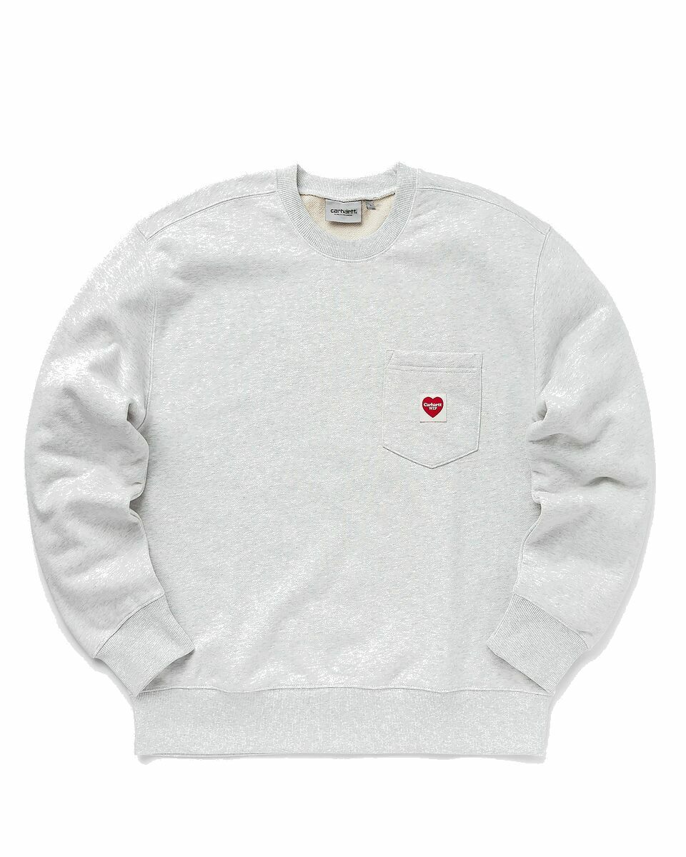 Photo: Carhartt Wip Heart Pocket Sweat Grey - Mens - Sweatshirts