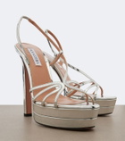 Aquazzura Talk To Me metallic leather sandals