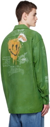 Miharayasuhiro Green Distressed Shirt