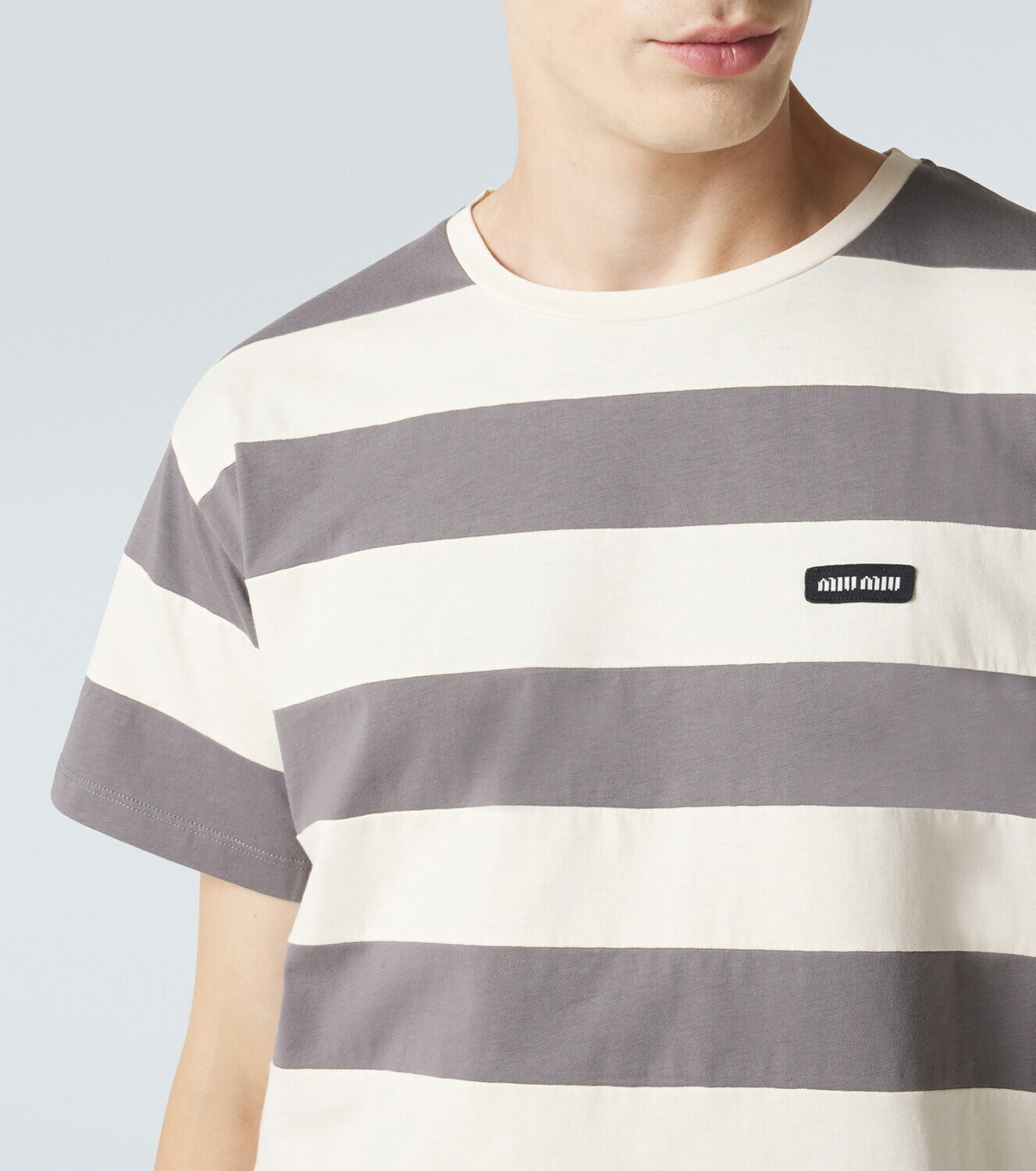 Miu Miu Striped cotton jersey T-shirt