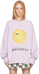 We11done Purple Knit Smiley Sweater