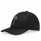 Rick Owens DRKSHDW Women's Pentagram Logo Baseball Cap in Black/Pearl