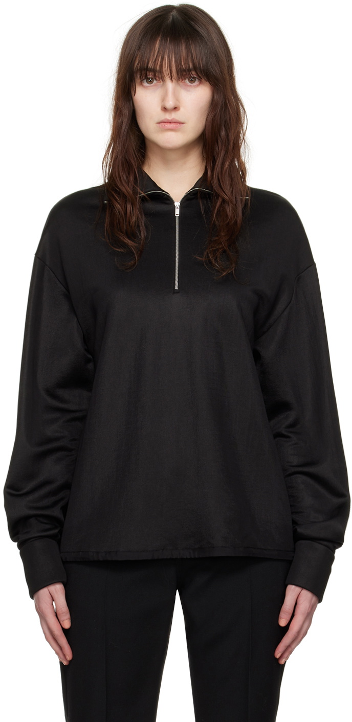 Jil Sander Black Zip Sweater