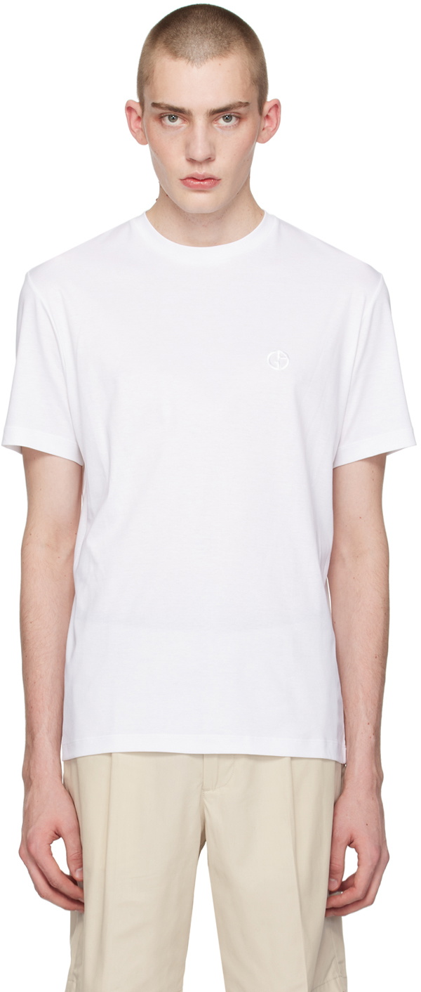 Photo: Giorgio Armani White Embroidered T-Shirt