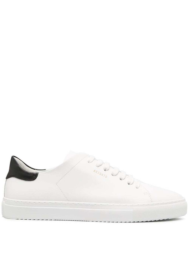 Photo: Axel Arigato clean 90 Contrast White Low Top Sneakers With Laminated Logo In Leather Man