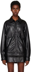 Staud Black Voyaging Faux-Leather Jacket