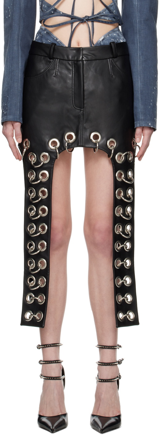 Lado Bokuchava Black Pierced Boyfriend's Midi Skirt