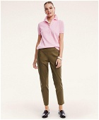 Brooks Brothers Women's Stretch Cotton Side-Zip Slim Ankle Pants | Olive