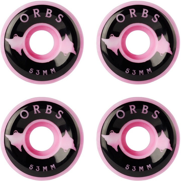 Photo: Orbs Pink Specters Swirl Skateboard Wheels, 53 mm