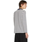 Linder Off-White and Navy Striped Rugby Polo