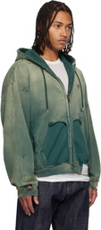 Maison MIHARA YASUHIRO Green Sun Faded Like Zip-Up Hoodie