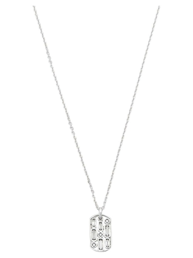 Photo: Suzanne Kalan 18K White Gold Diamond Tag Necklace