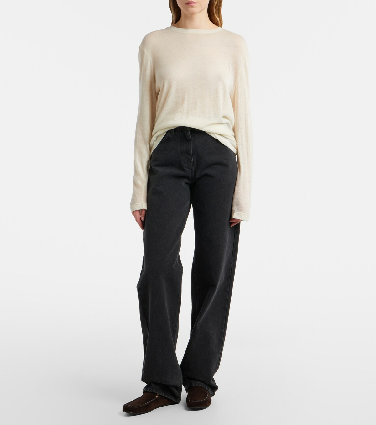 The Row Leo suede loafers