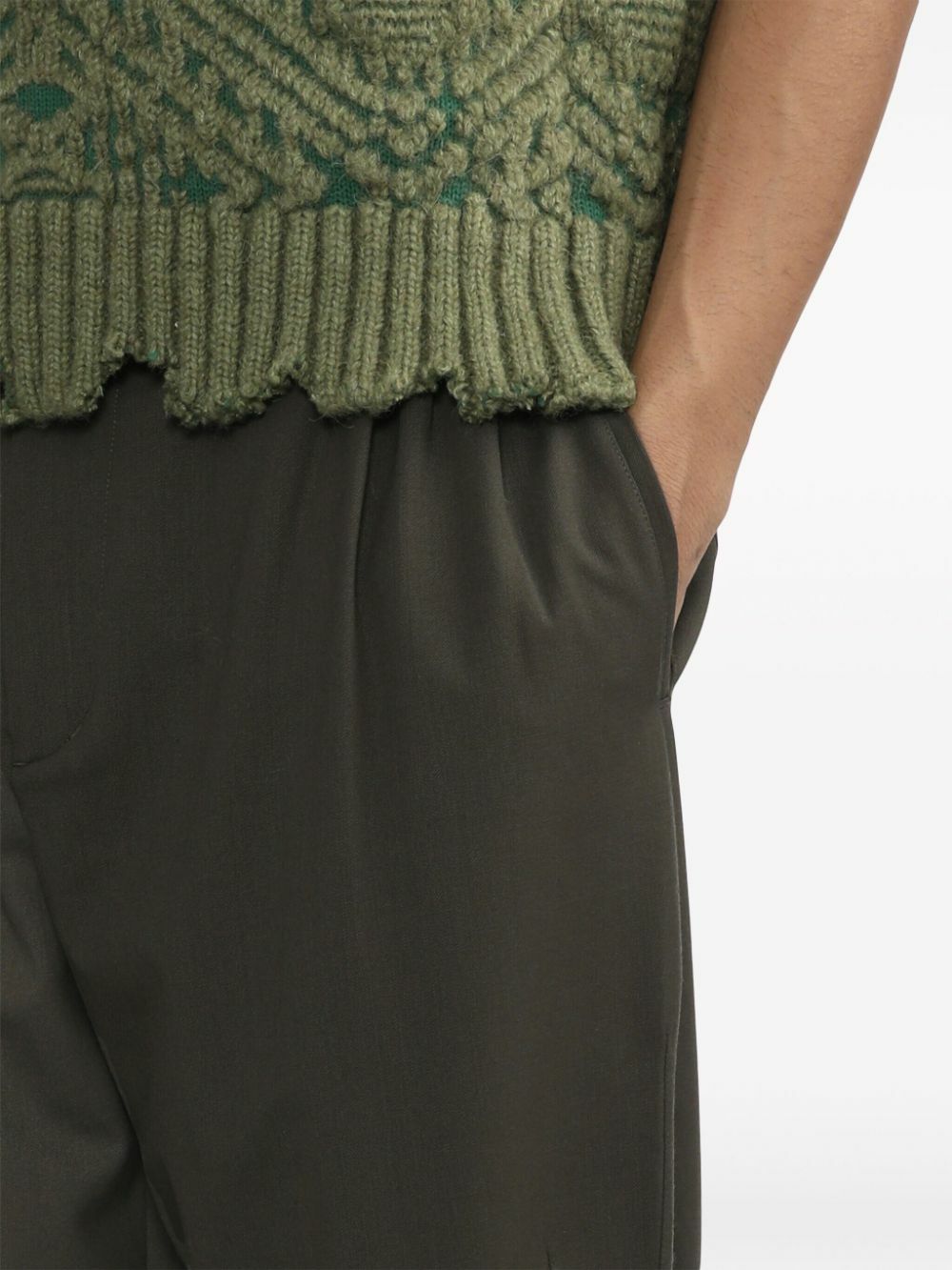 Khaki Orson Trousers by Kiko Kostadinov on Sale