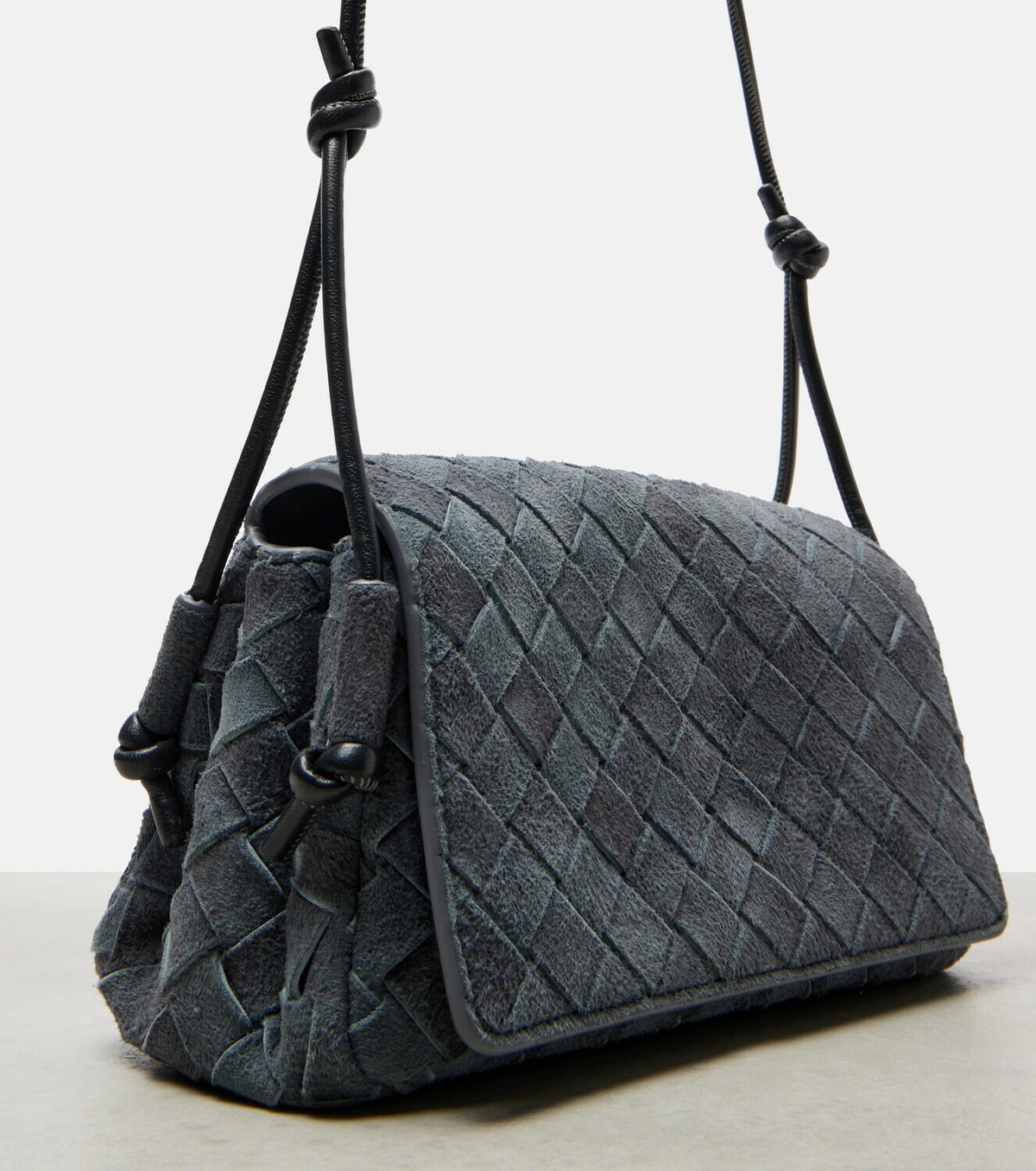 Bottega Veneta Notturno Intrecciato suede crossbody bag