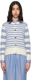 Charles Jeffrey LOVERBOY Blue & White Button Down Cardigan