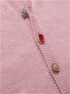 VETEMENTS - Embellished Baby Alpaca-Blend Cardigan - Pink