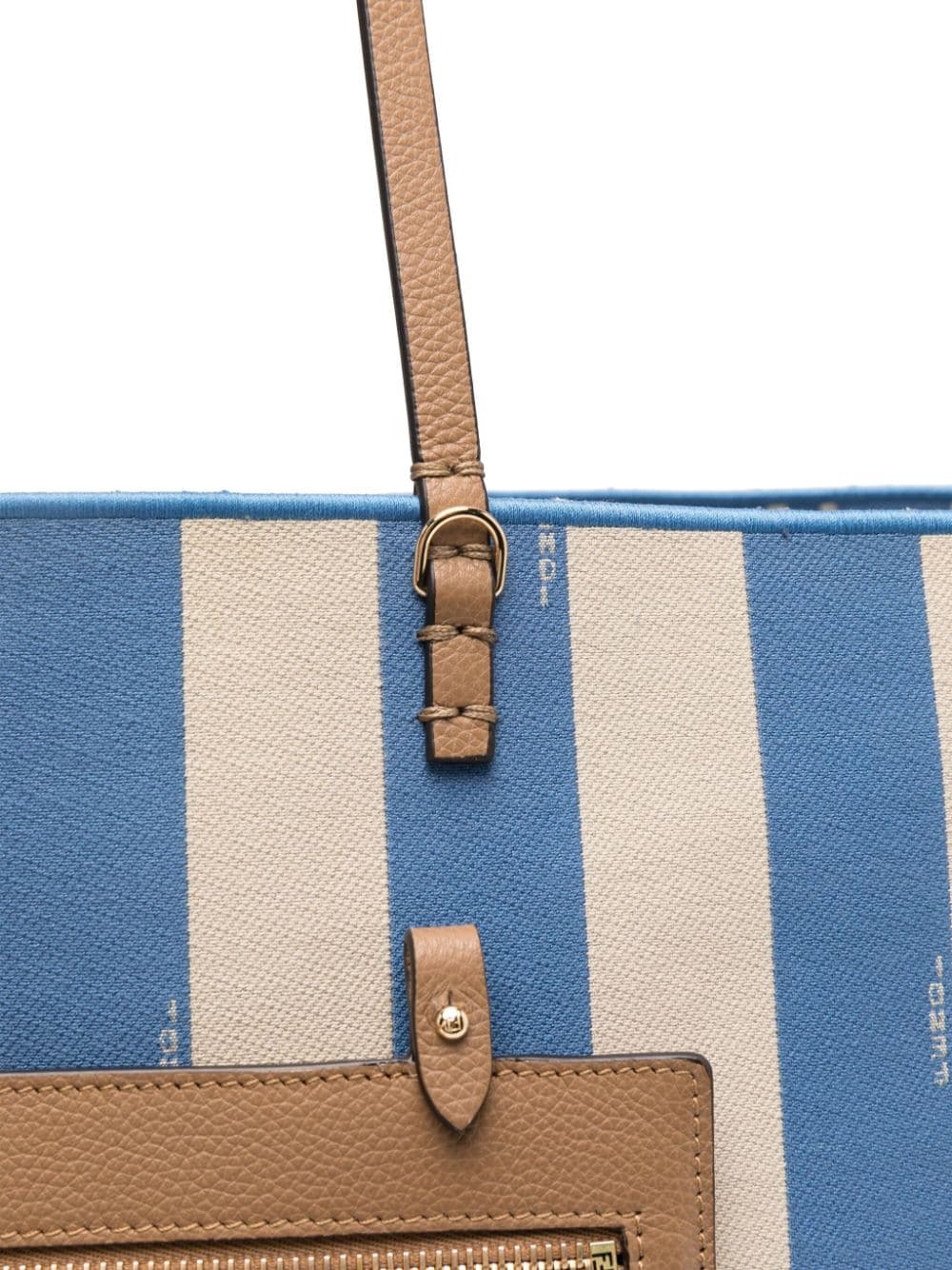 トートバッグ Fendi Roll Large Shopper Bag In Blue Canvas Fendi Roll Large Ff Canvas & Leather Tote – Bluefly