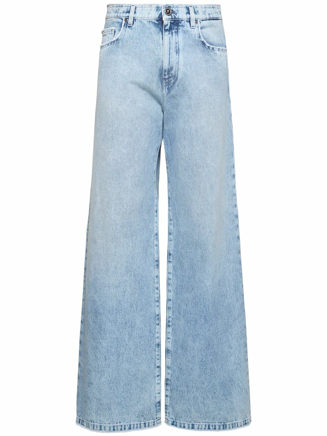 【関税&送料込】Versace Pant Denim Stone Wash Denim Fabric VERSACE Stonewashed Denim Wide Jeans Versace