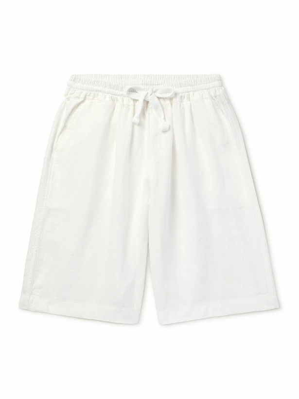 Photo: FEDELI - Vico Straight-Leg Linen Drawstring Shorts - White