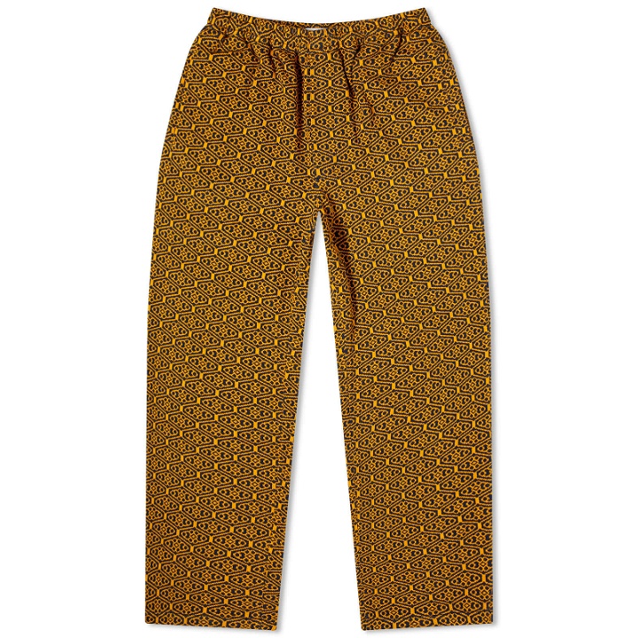 Photo: Bode Men's Crescent Jacquard Pant in Gold/Navy