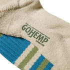 Anonymous Ism Go Hemp Random Stripe Pile Crew Sock in Sax