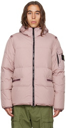 Stone Island Pink Garment-Dye Crinkle Reps R-Ny Down Jacket