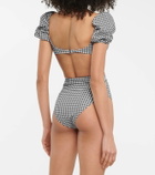 Caroline Constas Patia checked high-rise bikini bottoms