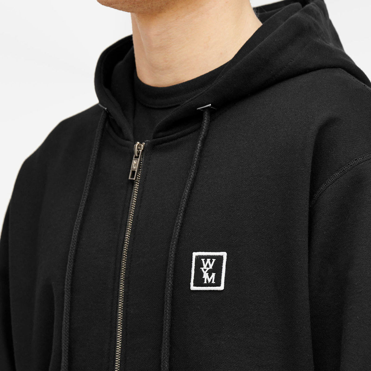 Wooyoungmi Men's Back Logo Zip Hoodie in Black Wooyoungmi
