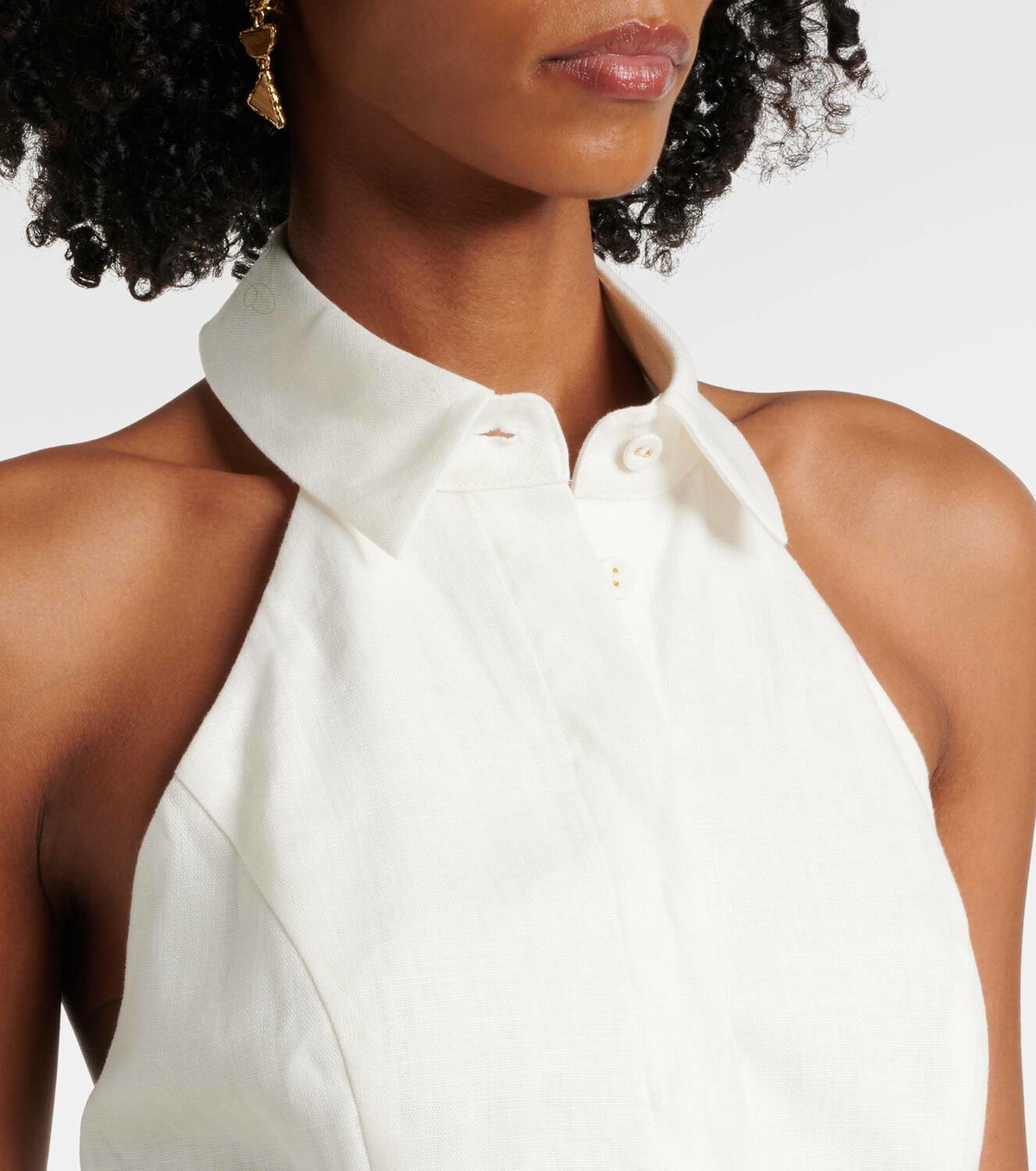 Zimmermann Acacia halterneck linen romper Zimmermann