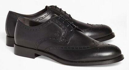 Photo: Brooks Brothers Men's 1818 Footwear Leather Wingtips Shoes | Black