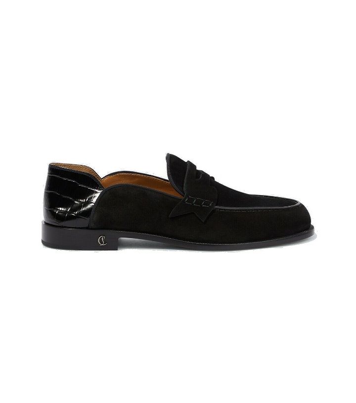 Photo: Christian Louboutin Penny No Back suede and croc-effect loafers