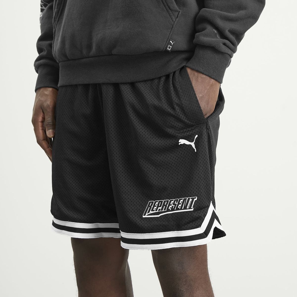 Puma Men's x Represent Graphic Shorts in Puma Men's Black