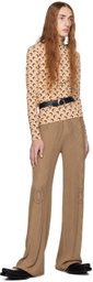 Marine Serre Tan All Over Moon Print Turtleneck