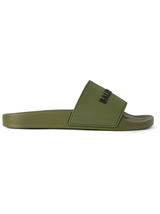 Photo: Balenciaga - Logo-Detailed Rubber Slides - Green