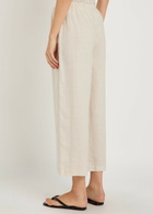 Staud Mateo Cropped Wide-leg Linen Trousers Beige
