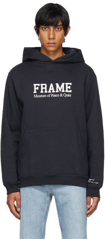 Photo: Museum of Peace & Quiet Navy Frame Edition Logo Hoodie