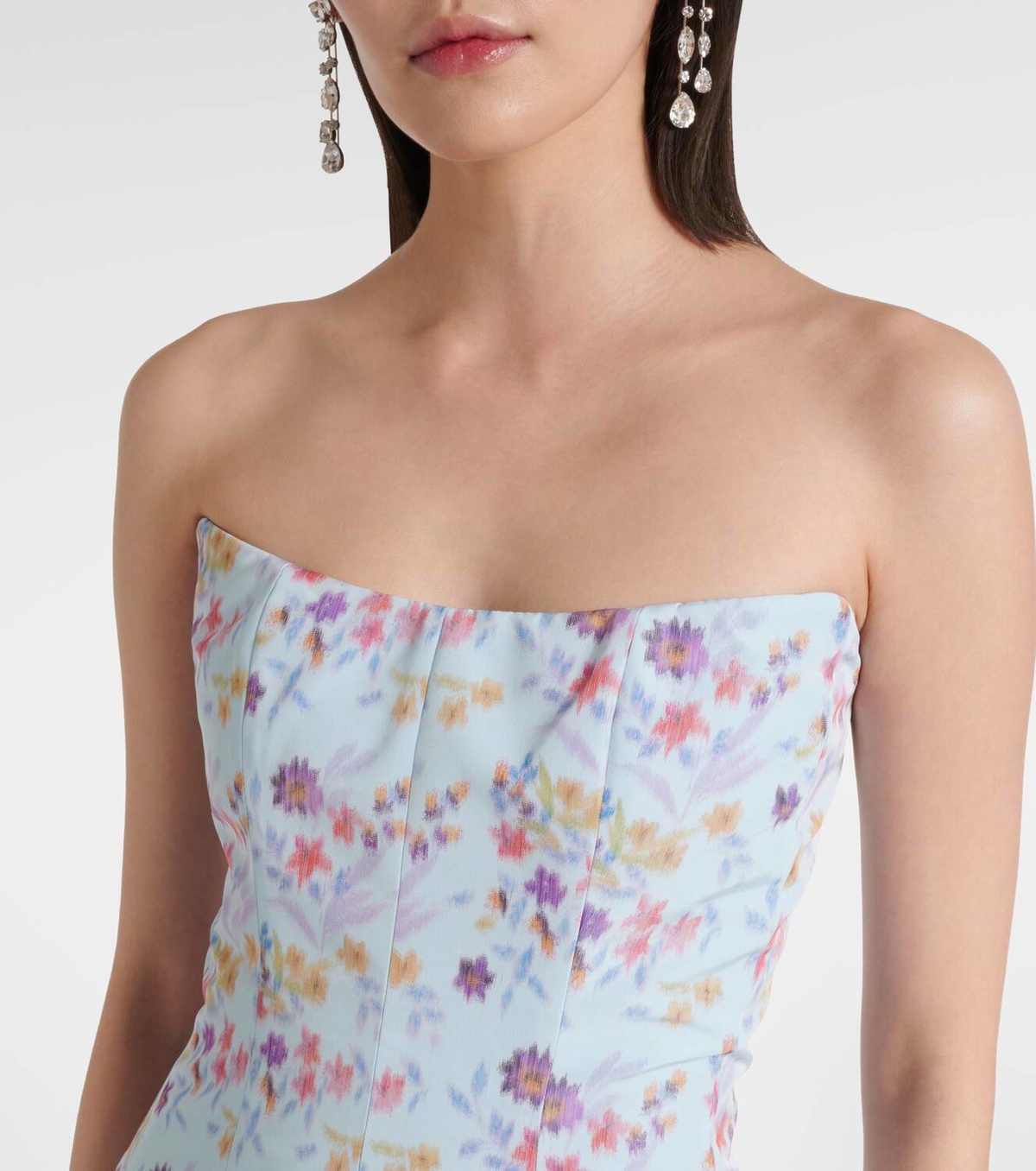 Markarian Odessa floral ikat corset gown