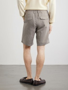 Eleventy - Wide-Leg Lyocell and Linen-Blend Twill Shorts - Gray