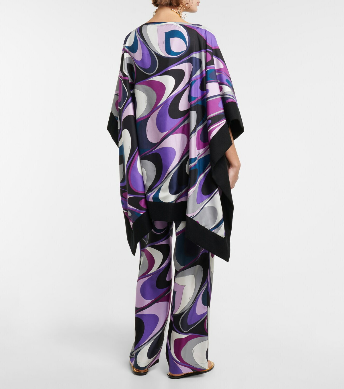 Pucci - Printed silk and wool poncho blouse Emilio Pucci