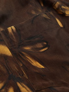 Nanushka - Venci Camp-Collar Printed Woven Shirt - Brown