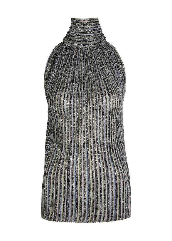 Photo: Missoni Scarf-effect Fine-knit top Silver