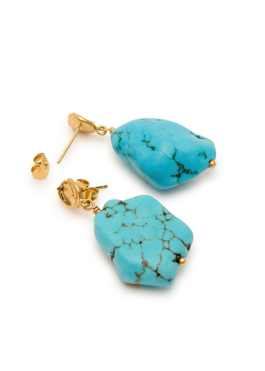 Anni LU La Mer Turquoise Drop Earrings - Aqua - One Size