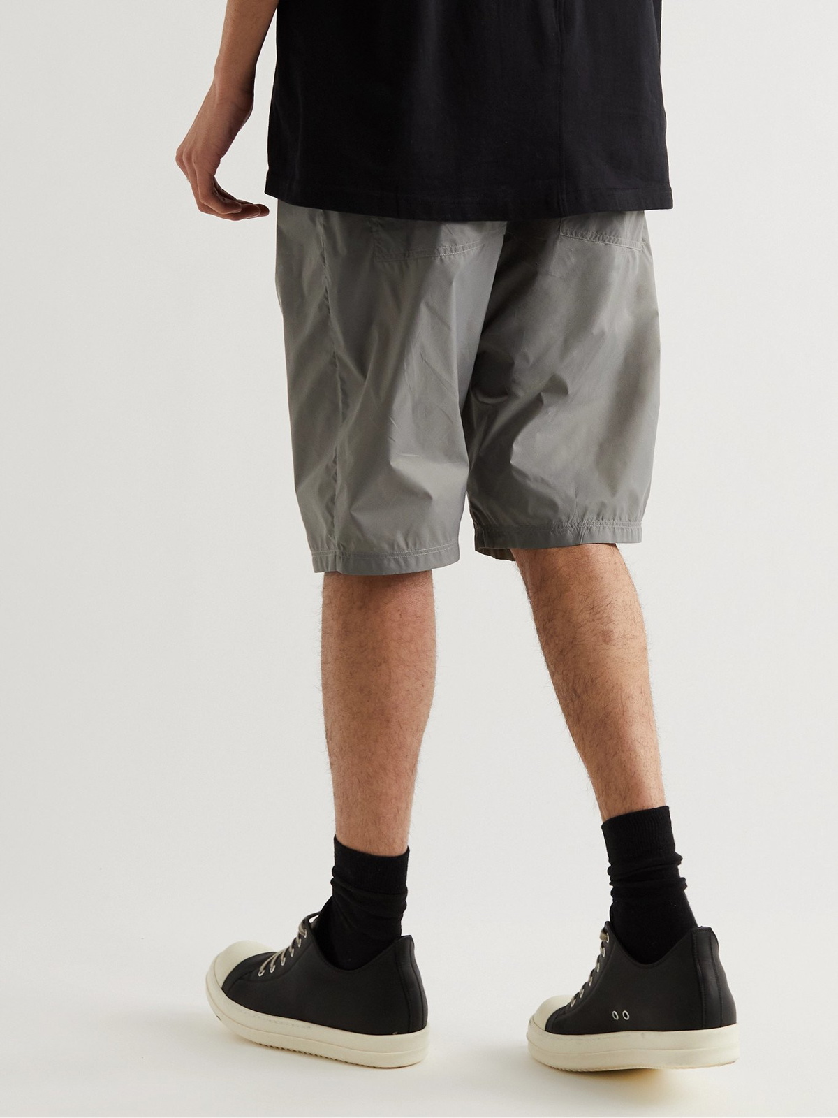 RICK OWENS - Champion Pods Logo-Embroidered Recycled Nylon Drawstring Shorts  - Gray - XS Rick Owens