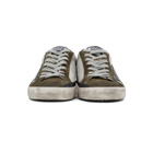 Golden Goose Silver and Khaki Superstar Sneakers