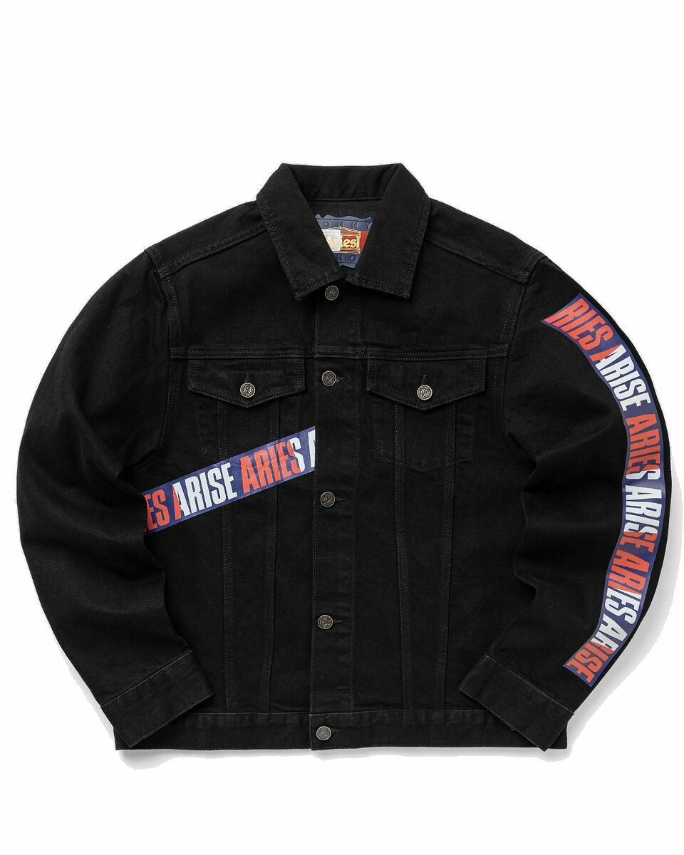 Photo: Tommy Jeans Tommy X Aries Taped Denim Jacket Black - Mens - Denim Jackets