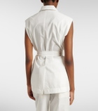 Brunello Cucinelli Belted cotton-blend vest