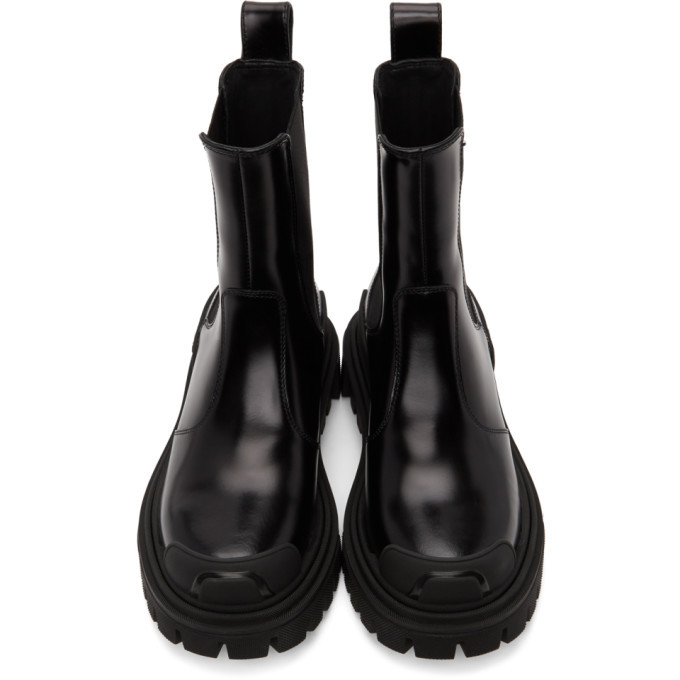 未使用級 DOLCE&GABBANA 3ピース ペイズリー ストライプ ブラック Dolce and Gabbana Black Biker Chelsea Boots Dolce & Gabbana